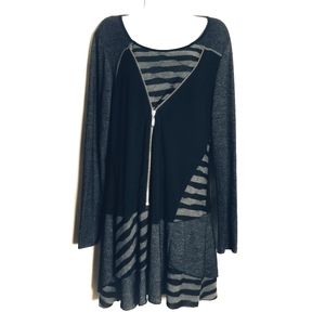 VINTAGE Concept black and grey long sleeve tunic